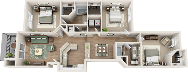 The Siesta Key Floor Plan at Madison Gateway, St. Petersburg